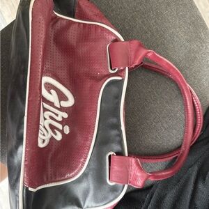 Burgundy and Black Women's Bag